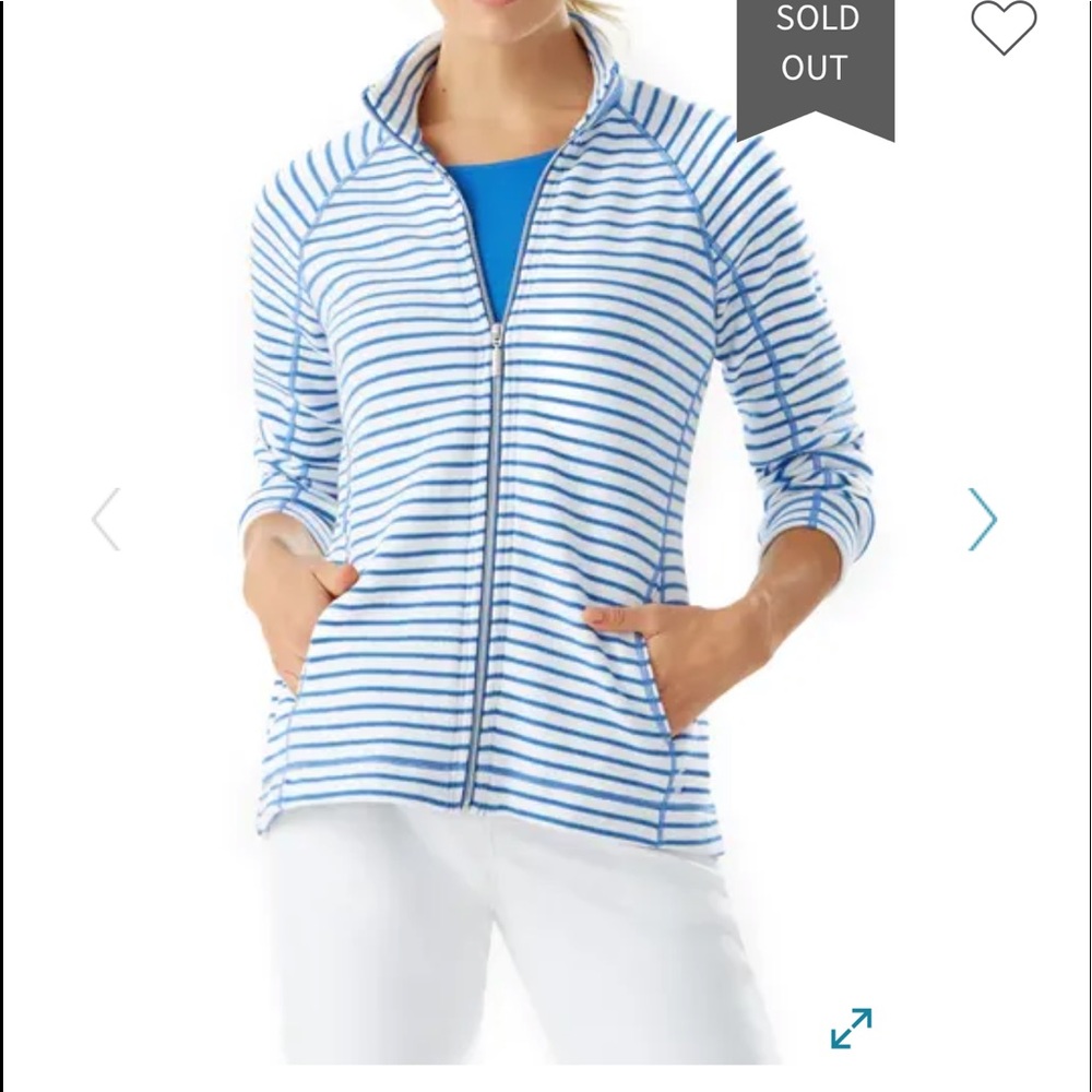Tommy Bahama
Aruba Zip Front Striped Jacket Sz XS